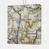 Deer Lodge MT Vintag Map Keramikornament (Links)