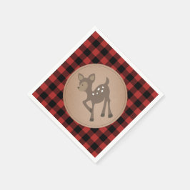 Deer Lumberjack Kariert Baby Dusche Napkins Serviette
