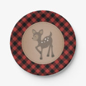 Deer Lumberjack Kariert Baby Dusche Pappteller (Vorderseite)