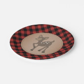Deer Lumberjack Kariert Baby Dusche Pappteller (Schrägansicht)