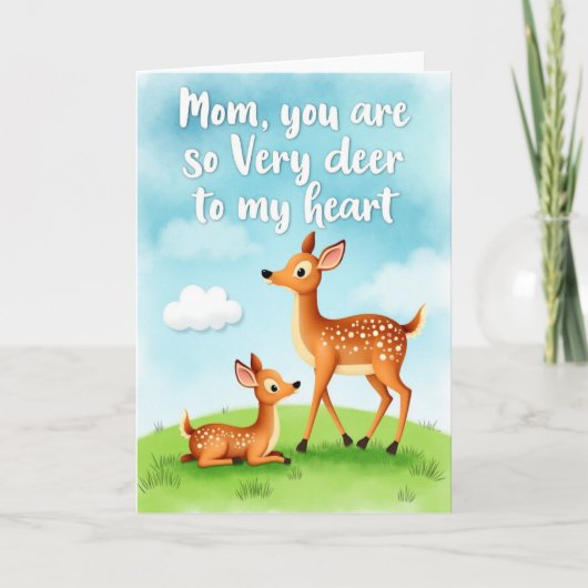 Deer-Mama Muttertags-Kunstkarte Karte (Vorderseite)