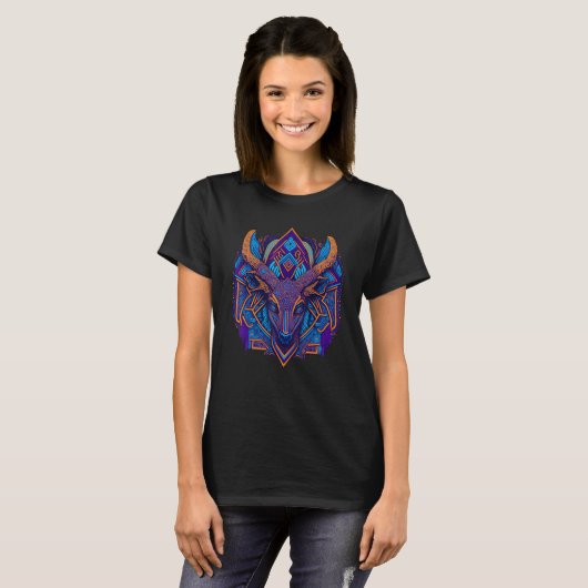deer Mandala Style Graphic T-Shirt (Vorne ganz)