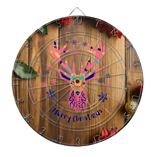 Deer Merry Christmas Dartboard Dartscheibe (vorne)
