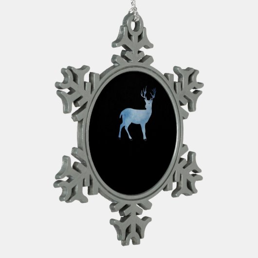Deer Modern Artistic Design  Schneeflocken Zinn-Ornament (Links)