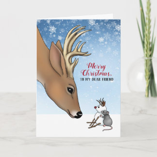 Deer & Mouse Sehr geehrter Freund Weihnachten Karte