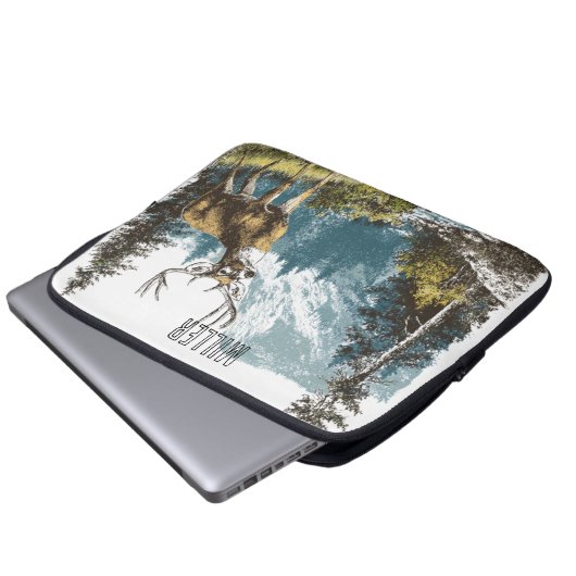 Deer Nature Laptopschutzhülle (Vorne Knopf)