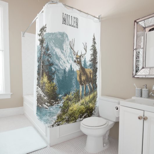 Deer Nature Shower Curtain Duschvorhang (Beispiel)