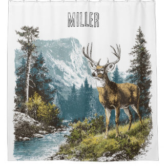 Deer Nature Shower Curtain Duschvorhang