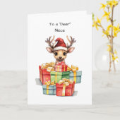 Deer Niece Niedliche Weihnachtspilze der Liebe Karte (Gelbe Blume)