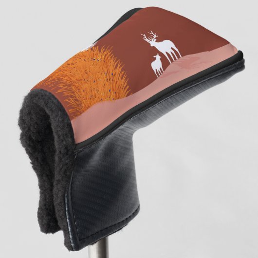 Deer on Moon Lit Hill Golf Headcover (3/4 Vorderseite)