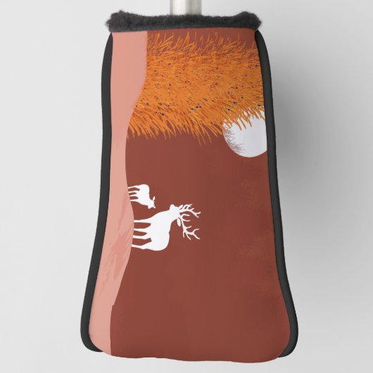 Deer on Moon Lit Hill Golf Headcover (Rotieren 90)