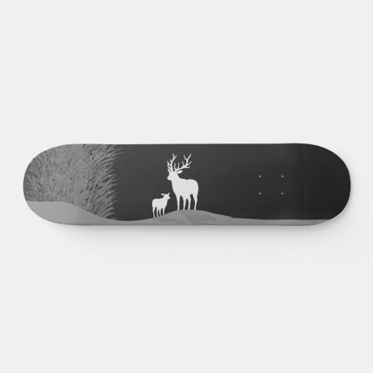 Deer on Moon Lit Hill Skateboard (Horizontal)