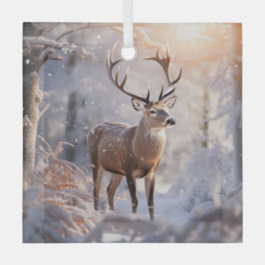 Deer Ornament Aus Glas (Vorderseite)