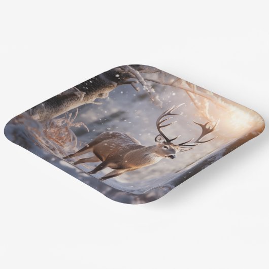 Deer Pappteller (Gewinkelt)