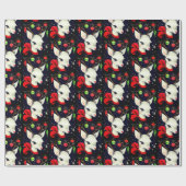 Deer Pattern Retro Weihnachtsgeschenk Geschenkpapier (Flach)