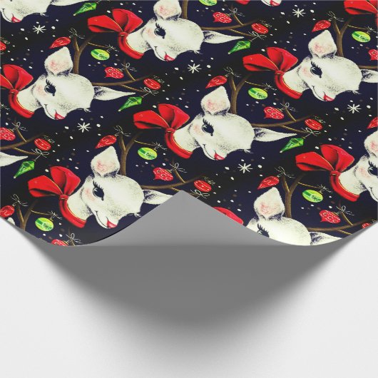 Deer Pattern Retro Weihnachtsgeschenk Geschenkpapier (Ecke)