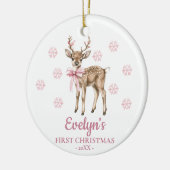 Deer Personalized Girl's First Christmas Keramik Ornament (Links)