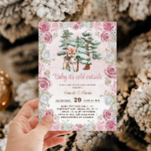 Deer Pink Baby Girl Dusche