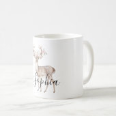 Deer Pink Flowers Kaffeetasse (VorderseiteRechts)