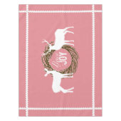 Deer Pink Peace Joy Wreath Tablecloth Tischdecke (Vorderseite)