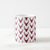 Deer Plaid Dark Red Burgundy Kaffeetasse (Mittel)