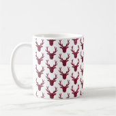 Deer Plaid Dark Red Burgundy Kaffeetasse (Links)