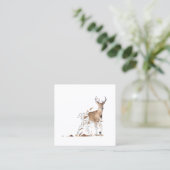 Deer Polygon Art Quadratische Visitenkarte (Stehend Vorderseite)