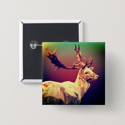 Deer Polygon Design Button (Vorne & Hinten)