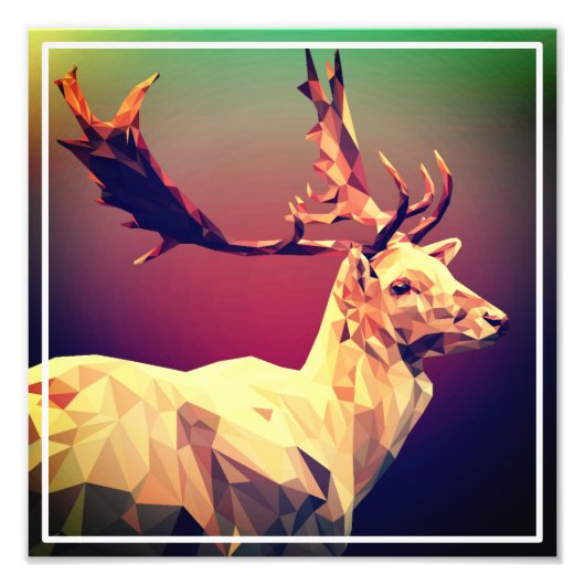 Deer Polygon Design Fotodruck (Vorne)