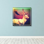 Deer Polygon Design Leinwanddruck (Insitu (Holzboden))