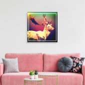 Deer Polygon Design Leinwanddruck (Insitu (Wohnzimmer))