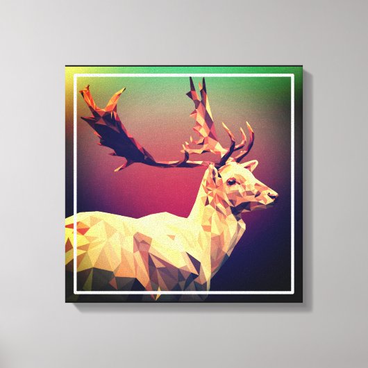 Deer Polygon Design Leinwanddruck (Vorderseite)