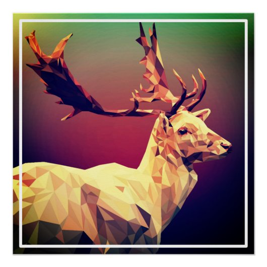 Deer Polygon Design Poster (Vorderseite)