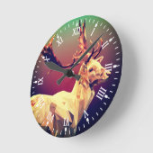 Deer Polygon Design Runde Wanduhr (Winkel)