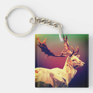 Deer Polygon Design Schlüsselanhänger