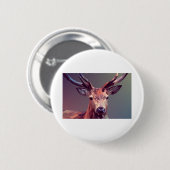 Deer Polygons Art Design Graphic Animal Stag Button (Vorne & Hinten)