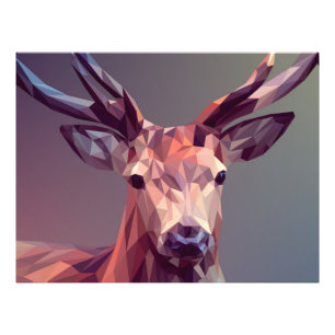 Deer Polygons Art Design Graphic Animal Stag Postc Fotodruck