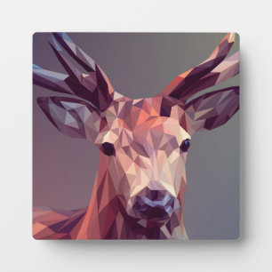 Deer Polygons Art Design Graphic Animal Stag Postc Fotoplatte