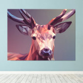 Deer Polygons Art Design Graphic Animal Stag Postc Leinwanddruck (Insitu (Holzboden))