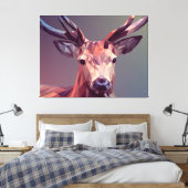 Deer Polygons Art Design Graphic Animal Stag Postc Leinwanddruck (Insitu (Schlafzimmer))