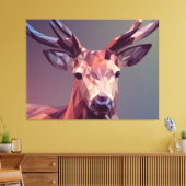 Deer Polygons Art Design Graphic Animal Stag Postc Leinwanddruck (Insitu (Wohnzimmer))