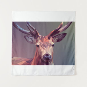 Deer Polygons Art Design Graphic Animal Stag Postc Wandteppich