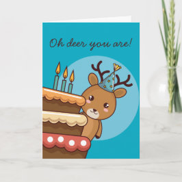 Deer Pun Happy Birthday Karte