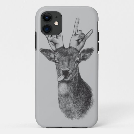 Deer Punk Illustriert Phone Case (Rückseite)