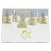 Deer Reflection Große Geschenktüte (Vorderseite)