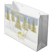 Deer Reflection Große Geschenktüte (Vorderseite Schrägansicht)