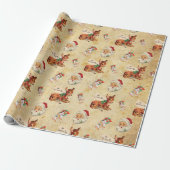 Deer Santa 2 Geschenkpapier (Ungerollt)