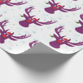 Deer Santa ChristmasMatte Wrapping Paper Geschenkpapier (Ecke)