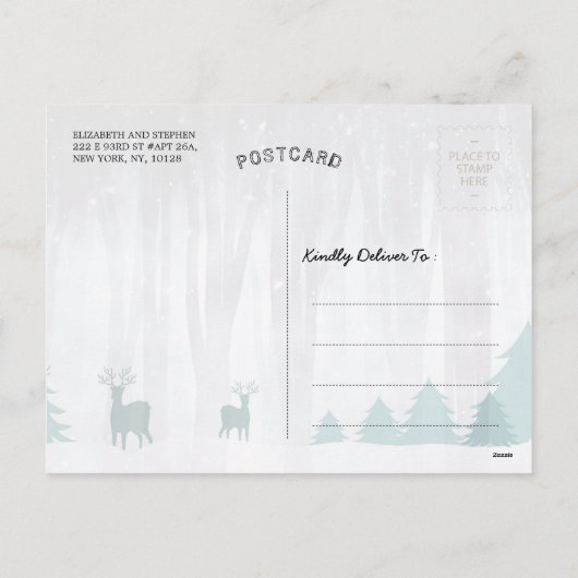 Deer Santa Claus Frohe Weihnachten und Glück im ne (Rückseite)