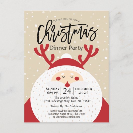 Deer Santa Claus Frohe Weihnachten und Glück im ne (Vorderseite)